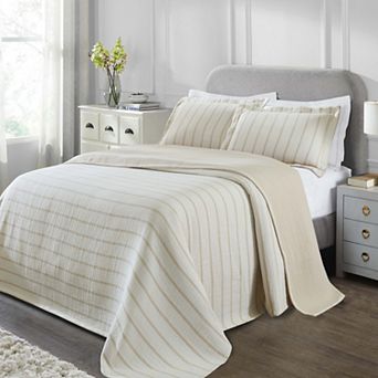 SUPERIOR Valencia Reversible Cotton Medium Weight Matelasse Bedspread & Sham Set