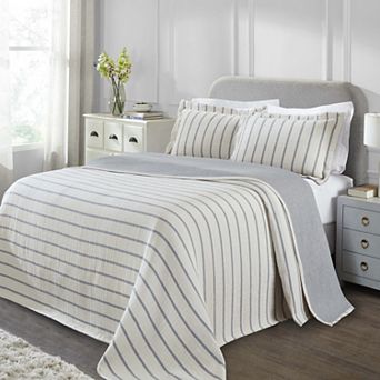 SUPERIOR Valencia Reversible Cotton Medium Weight Matelasse Bedspread & Sham Set