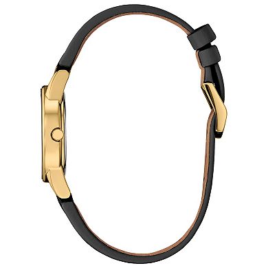 Disney's Villians Evil Queen Citizen Women's Eco-Drive Gold Tone Stainless Steel Black Leather Strap Watch & Pin Box Set