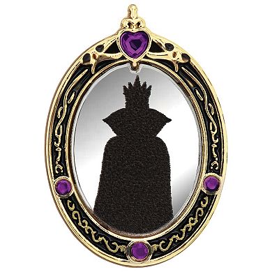 Disney's Villians Evil Queen Citizen Women's Eco-Drive Gold Tone Stainless Steel Black Leather Strap Watch & Pin Box Set