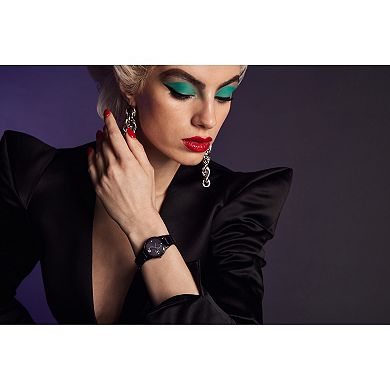 Disney's Ursula Citizen Women's Eco-Drive Black Stainless Steel Crystal Accent Watch & Pin Box Set