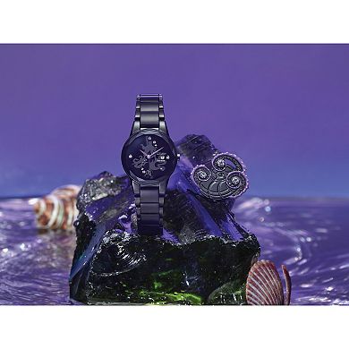 Disney's Ursula Citizen Women's Eco-Drive Black Stainless Steel Crystal Accent Watch & Pin Box Set