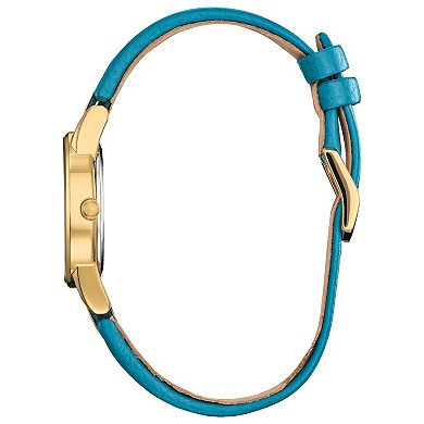 Disney's Princess Jasmine Citizen Women's Eco-Drive Gold Tone Stainless Steel Teal Leather Strap Watch & Pin Box Set