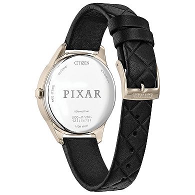 Disney's Ratatouille Citizen Women's Eco-Drive Stainless Steel Black Quilted Leather Strap Watch