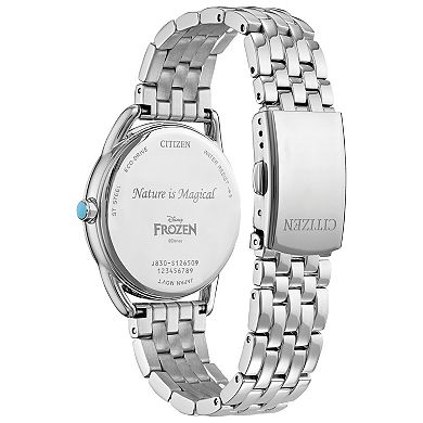 Disney's Frozen Citizen Women's Eco-Drive Stainless Steel Blue Crystal Accent Dial Bracelet Watch