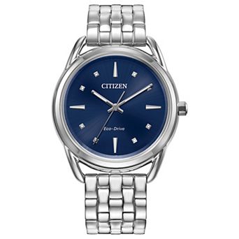 Citizen Women's Eco-Drive Classic Stainless Steel Blue Dial Bracelet Watch - FE7090-55L