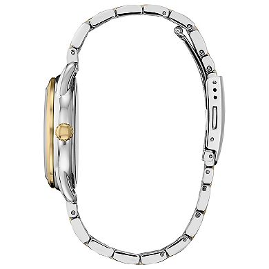 Disney's Empowered Minnie Citizen Women's Eco-Drive Two Tone Stainless Steel Crystal Dial Accent Bracelet Watch