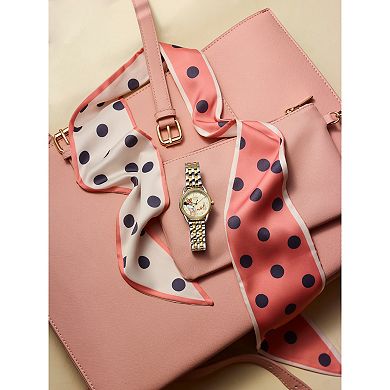 Disney's Empowered Minnie Citizen Women's Eco-Drive Two Tone Stainless Steel Crystal Dial Accent Bracelet Watch