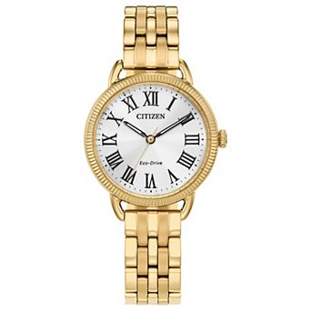 Citizen Women's Eco-Drive Classic Coin Edge Gold Tone Stainless Steel Bracelet Watch - EM1052-51A