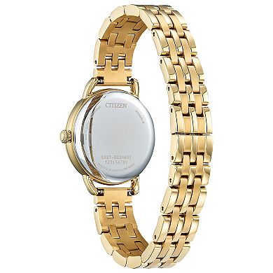 Citizen Women's Eco-Drive Classic Coin Edge Gold Tone Stainless Steel Bracelet Watch