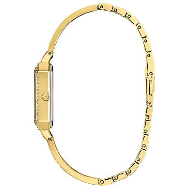 Citizen Eco-Drive Silhouette Crystal Women's Gold Tone Stainless Steel Black Dial Bangle Watch