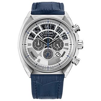 Citizen Men's Eco-Drive Star Wars Millennium Falcon Stainless Steel Blue Leather Strap Watch - CA4281-00W