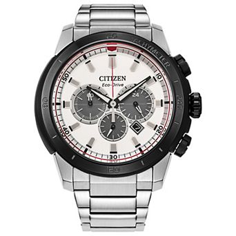 Citizen Men's Eco-Drive Brycen Stainless Steel Black Bezel Chronograph Bracelet Watch - CA4188-81A