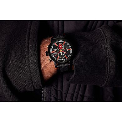 Citizen Men's Eco-Drive Star Wars Darth Maul Black IP Stainless Steel Leather-Nylon Strap Watch