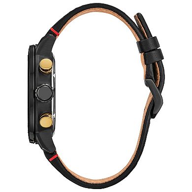 Citizen Men's Eco-Drive Star Wars Darth Maul Black IP Stainless Steel Leather-Nylon Strap Watch