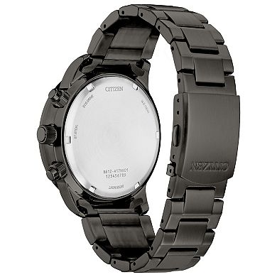 Citizen Men's Eco-Drive Brycen Weekender Grey IP Stainless Steel Chronograph Bracelet Watch