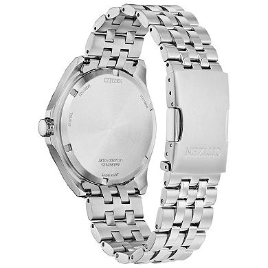 Citizen Men's Eco-Drive Corso Stainless Steel Black Dial Coin Edge Bezel Bracelet Watch