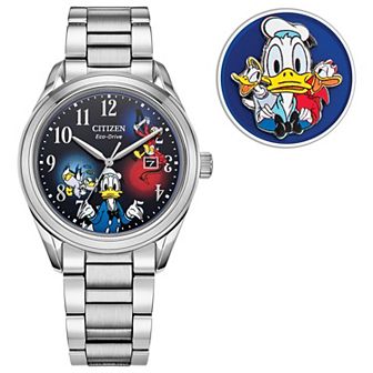 Disney's Fiesty Donald Duck 90th Birthday Citizen Men's Eco-Drive Stainless Steel Watch & Pin Box Set - AW1691-66W