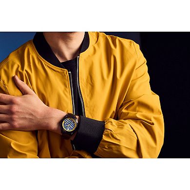 Citizen Men's Eco-Drive Marvel Wolverine Black IP Stainless Steel Blue Dial Bracelet Watch & Pin Set