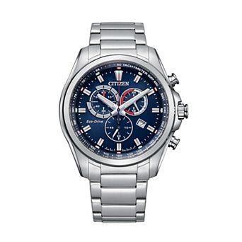 Citizen Men's Eco-Drive Weekender Stainless Steel Blue Chronograph Dial Bracelet Watch - AT2131-56L