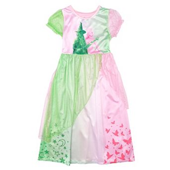 Girls 4-8 Wicked Elphaba & Glinda Green & Pink Fantasy Nightgown