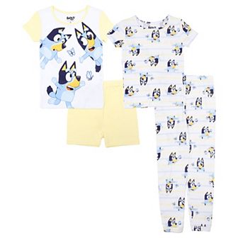Girls 4-8 Bluey 4 pc Fun With Butterfly Pajama Tops & Pajama Bottoms Set