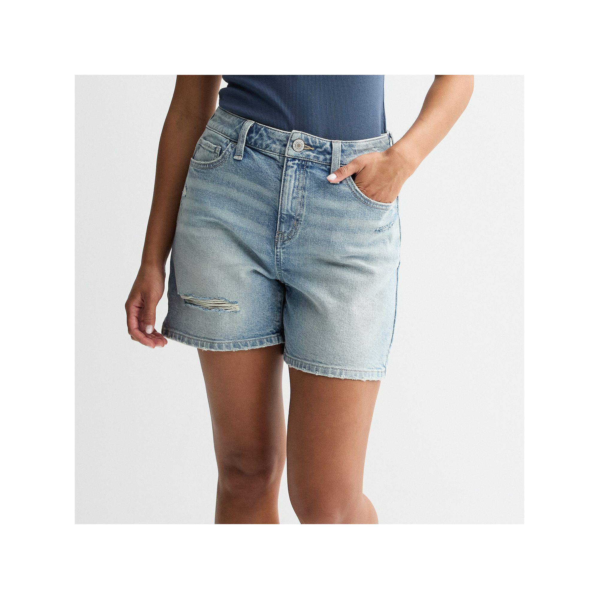 Juniors SO® High-Rise 90s Loose Jean Shorts, Girls, Medium Tint