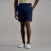 Haggar Cool 18 Flat Front Informele herenbroek met klassieke pasvorm en verborgen verlengbare tailleband, Zwart, 42W / 32L