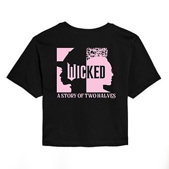 Juniors' Wicked Story Of Two Halves Cropped Tee