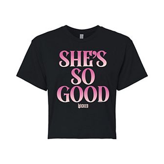 Juniors' Wicked She's So Good Cropped Tee