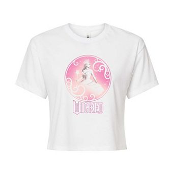 Juniors' Wicked Glinda Bubble Portrait Cropped Tee