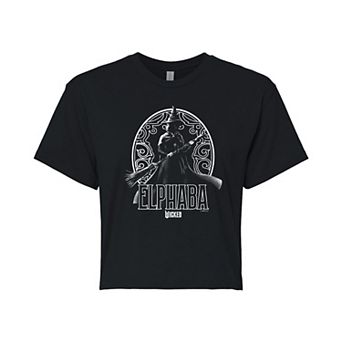 Juniors' Wicked Elphaba Portrait Cropped Tee