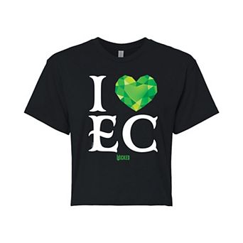 Juniors' Wicked I Heart Emerald City Cropped Tee