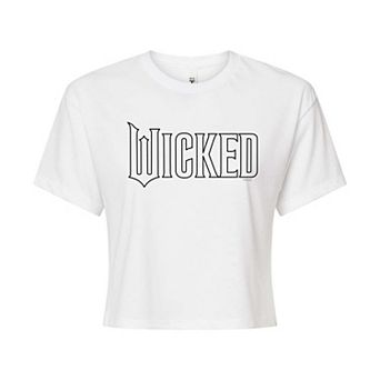 Juniors' Wicked Outline Logo Cropped Tee