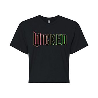 Juniors' Wicked Theatrical Logo Cropped Tee
