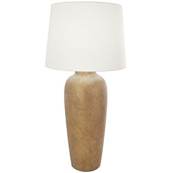 Stella & Eve Brown Ceramic Distressed Antique Style Pot Vase Room Table Lamp