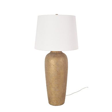 Stella & Eve Brown Ceramic Distressed Antique Style Pot Vase Room Table Lamp