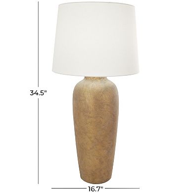 Stella & Eve Brown Ceramic Distressed Antique Style Pot Vase Room Table Lamp