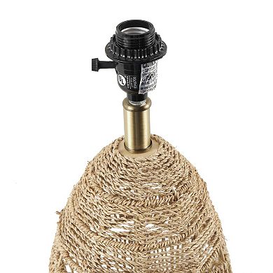 Stella & Eve Brown Wicker Wood Handmade Woven Table Lamp