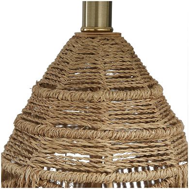 Stella & Eve Brown Wicker Wood Handmade Woven Table Lamp