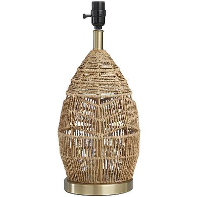 Stella & Eve Brown Wicker Wood Handmade Woven Table Lamp
