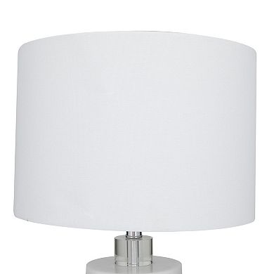 Stella & Eve White Marble Thick Stand Table Lamp with Drum Shade