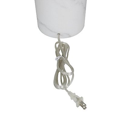 Stella & Eve White Marble Thick Stand Table Lamp with Drum Shade