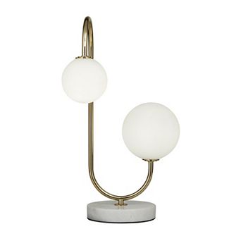 Stella & Eve Gold Metal Curved Orb 2 Light Room Table Lamp