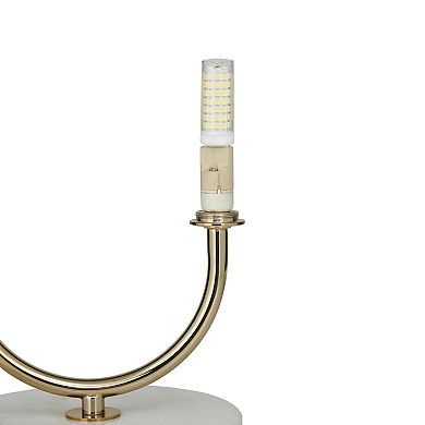 Stella & Eve Gold Metal Curved Orb 2 Light Room Table Lamp