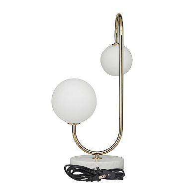 Stella & Eve Gold Metal Curved Orb 2 Light Room Table Lamp