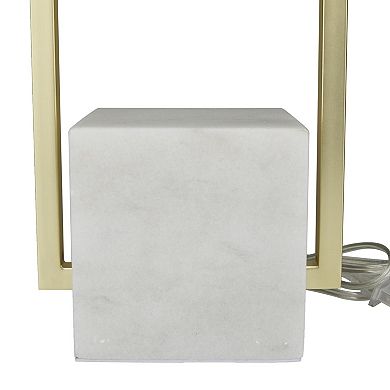 Stella & Eve Gold Marble Geometric Table Lamp with Square Shade