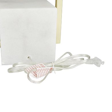 Stella & Eve Gold Marble Geometric Table Lamp with Square Shade