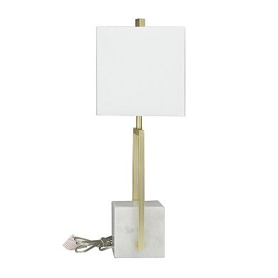 Stella & Eve Gold Marble Geometric Table Lamp with Square Shade