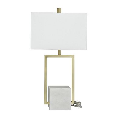 Stella & Eve Gold Marble Geometric Table Lamp with Square Shade